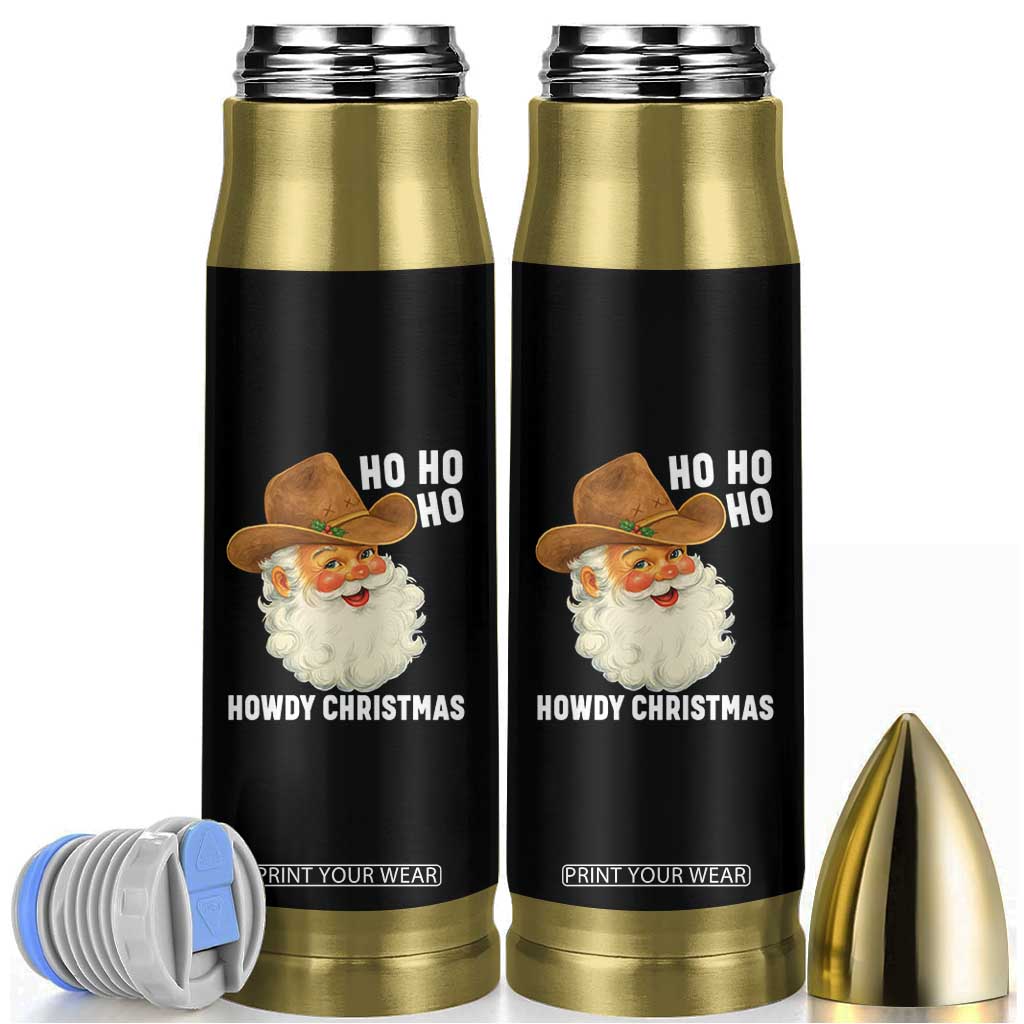 Cowboy Santa Christmas Bullet Tumbler Ho Ho Ho Howdy Christmas TS14 Black Print Your Wear