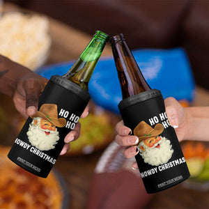 Cowboy Santa Christmas 4 in 1 Can Cooler Tumbler Ho Ho Ho Howdy Christmas TS14 Print Your Wear