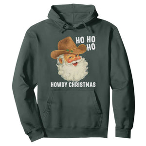 Cowboy Santa Christmas Hoodie Ho Ho Ho Howdy Christmas TS14 Dark Forest Green Print Your Wear