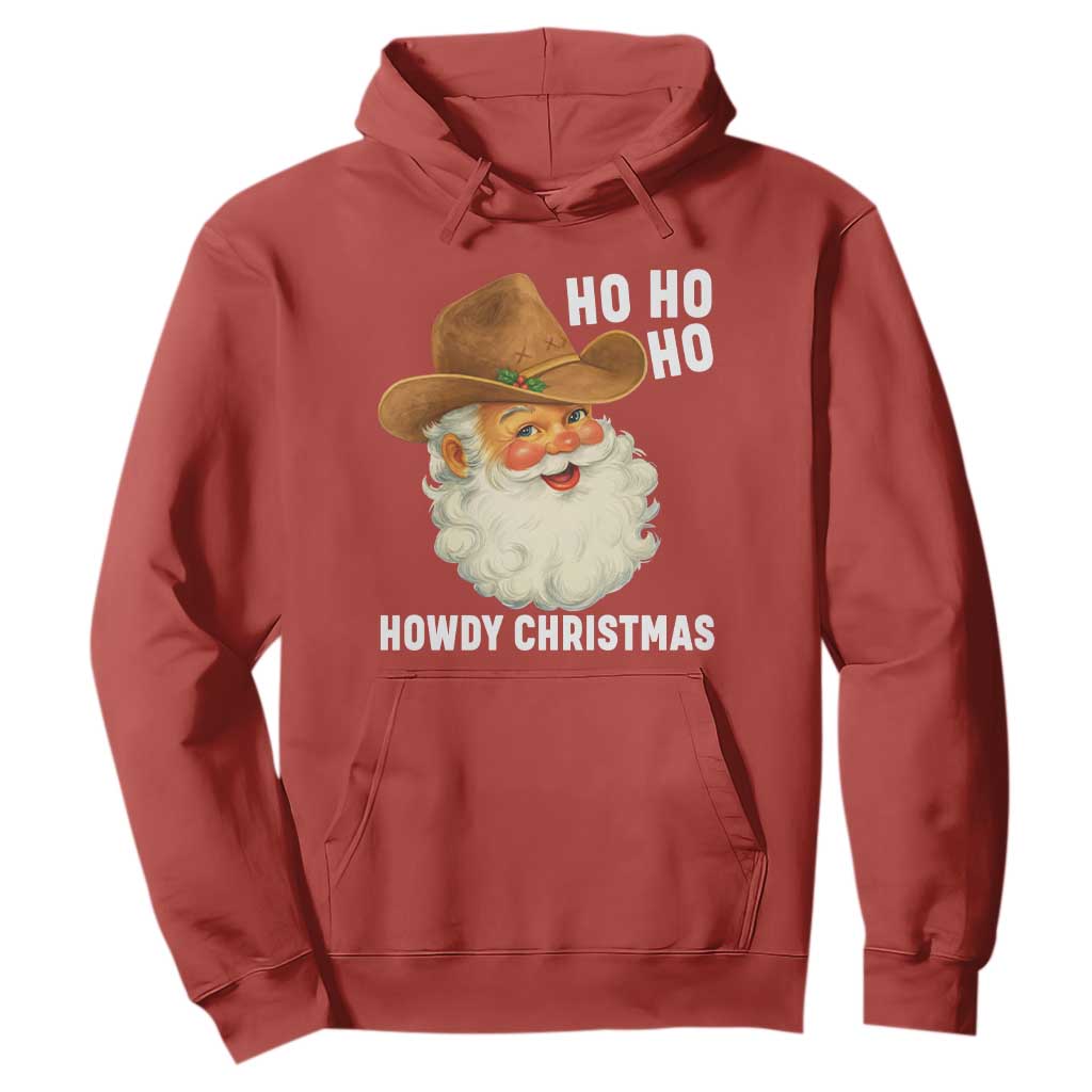 Cowboy Santa Christmas Hoodie Ho Ho Ho Howdy Christmas TS14 Red Print Your Wear