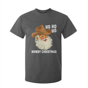 Cowboy Santa Christmas T Shirt For Kid Ho Ho Ho Howdy Christmas TS14 Dark Heather Print Your Wear