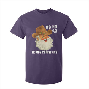 Cowboy Santa Christmas T Shirt For Kid Ho Ho Ho Howdy Christmas TS14 Purple Print Your Wear