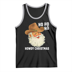 Cowboy Santa Christmas Tank Top Ho Ho Ho Howdy Christmas TS14 Black Athletic Heather Print Your Wear