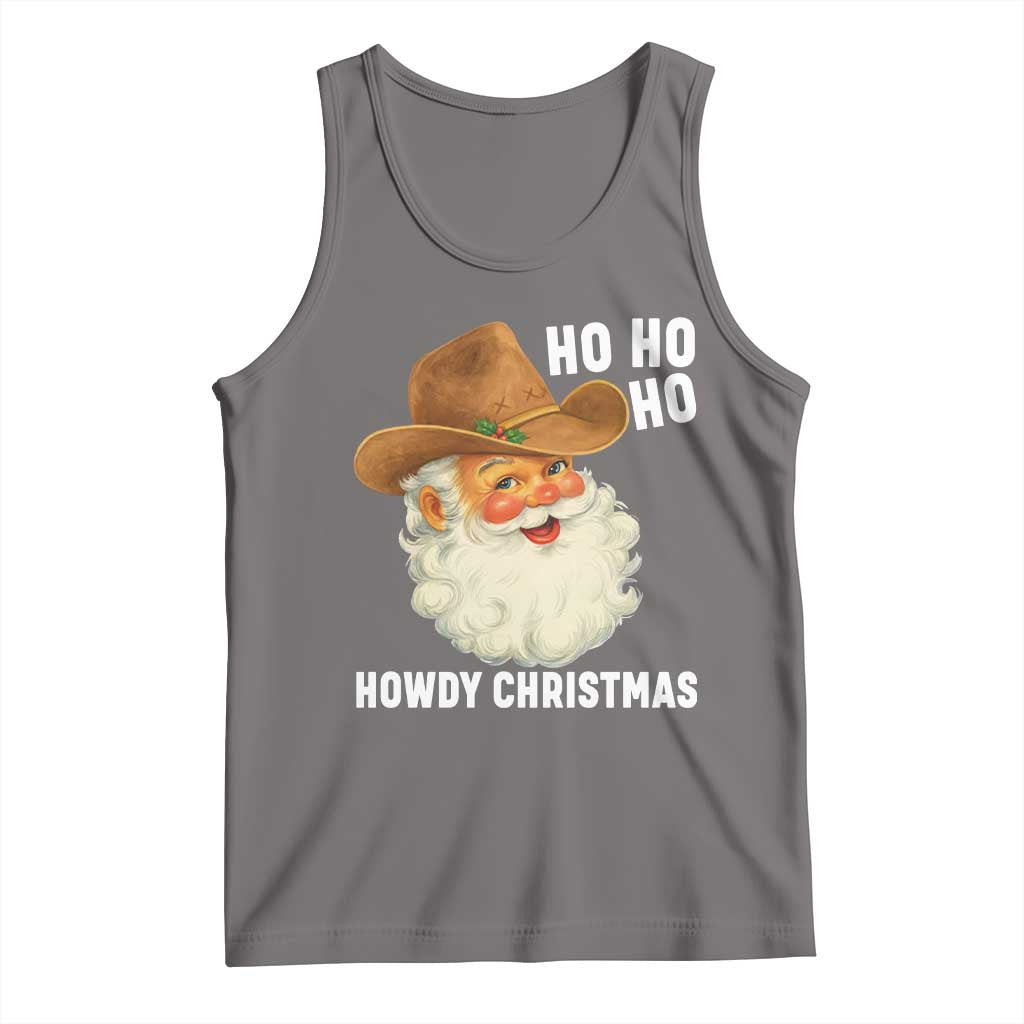 Cowboy Santa Christmas Tank Top Ho Ho Ho Howdy Christmas TS14 Deep Heather Print Your Wear