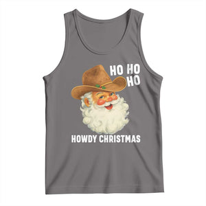 Cowboy Santa Christmas Tank Top Ho Ho Ho Howdy Christmas TS14 Deep Heather Print Your Wear