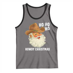 Cowboy Santa Christmas Tank Top Ho Ho Ho Howdy Christmas TS14 Deep Heather Black Print Your Wear