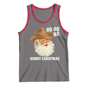 Cowboy Santa Christmas Tank Top Ho Ho Ho Howdy Christmas TS14 Deep Heather Red Print Your Wear