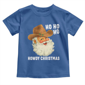 Cowboy Santa Christmas Toddler T Shirt Ho Ho Ho Howdy Christmas TS14 Royal Blue Print Your Wear
