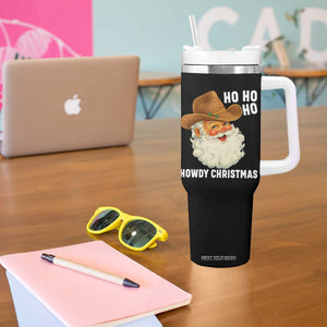 Cowboy Santa Christmas Tumbler With Handle Ho Ho Ho Howdy Christmas TS14 Print Your Wear