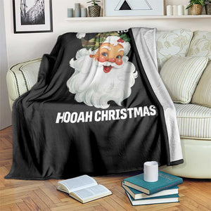 Camo Santa Christmas Throw Blanket Ho Ho Ho Hooah Christmas TS14 Print Your Wear