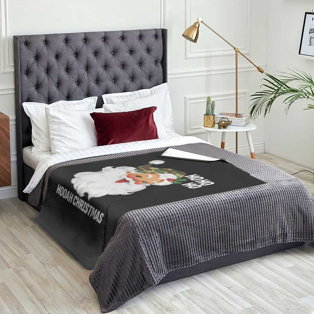 Camo Santa Christmas Throw Blanket Ho Ho Ho Hooah Christmas TS14 Print Your Wear