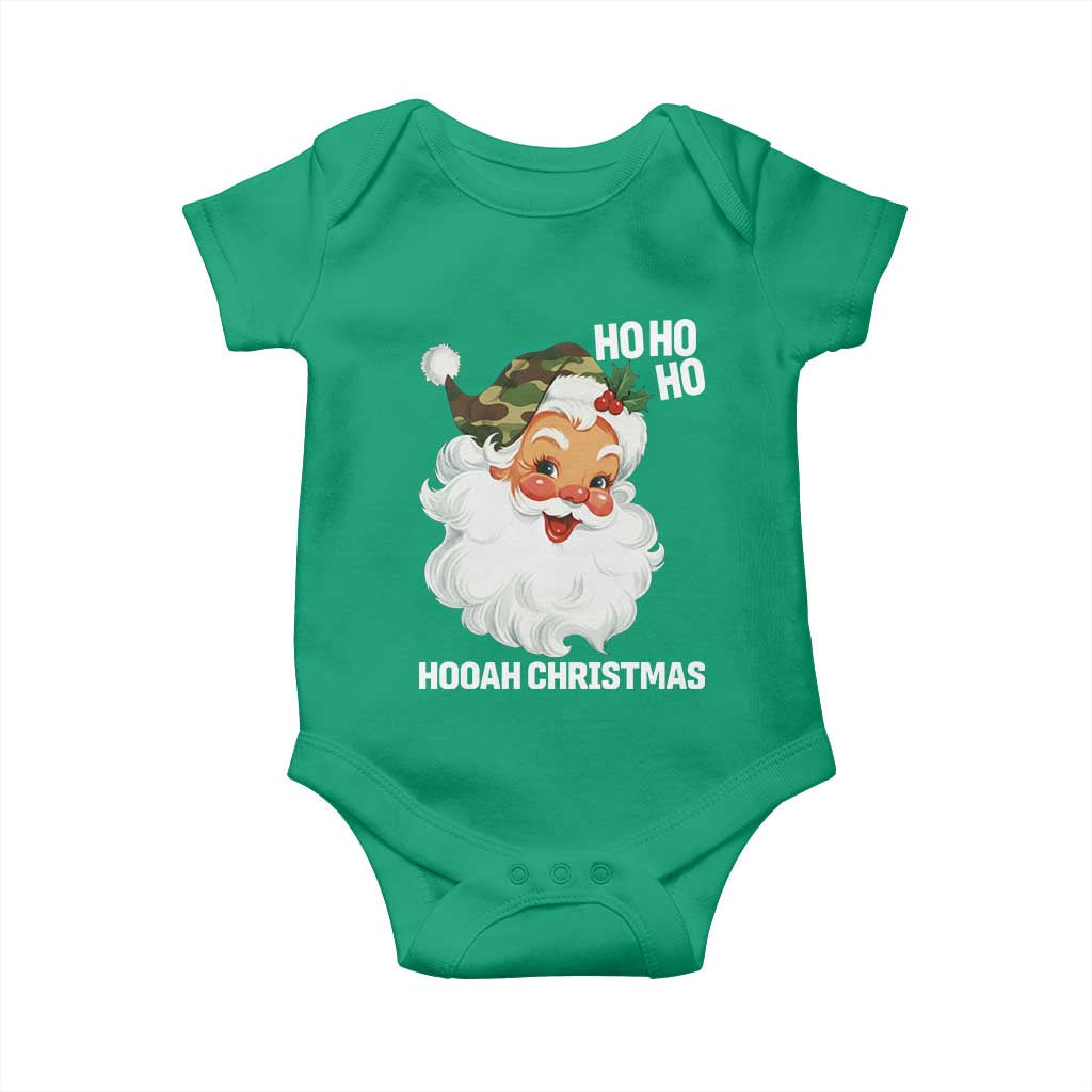 Camo Santa Christmas Baby Onesie Ho Ho Ho Hooah Christmas TS14 Irish Green Print Your Wear