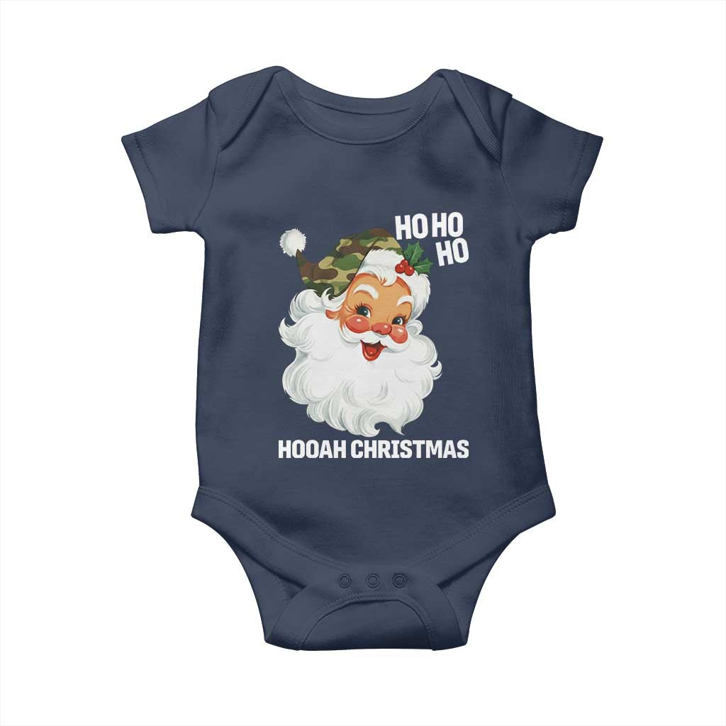 Camo Santa Christmas Baby Onesie Ho Ho Ho Hooah Christmas TS14 Navy Print Your Wear