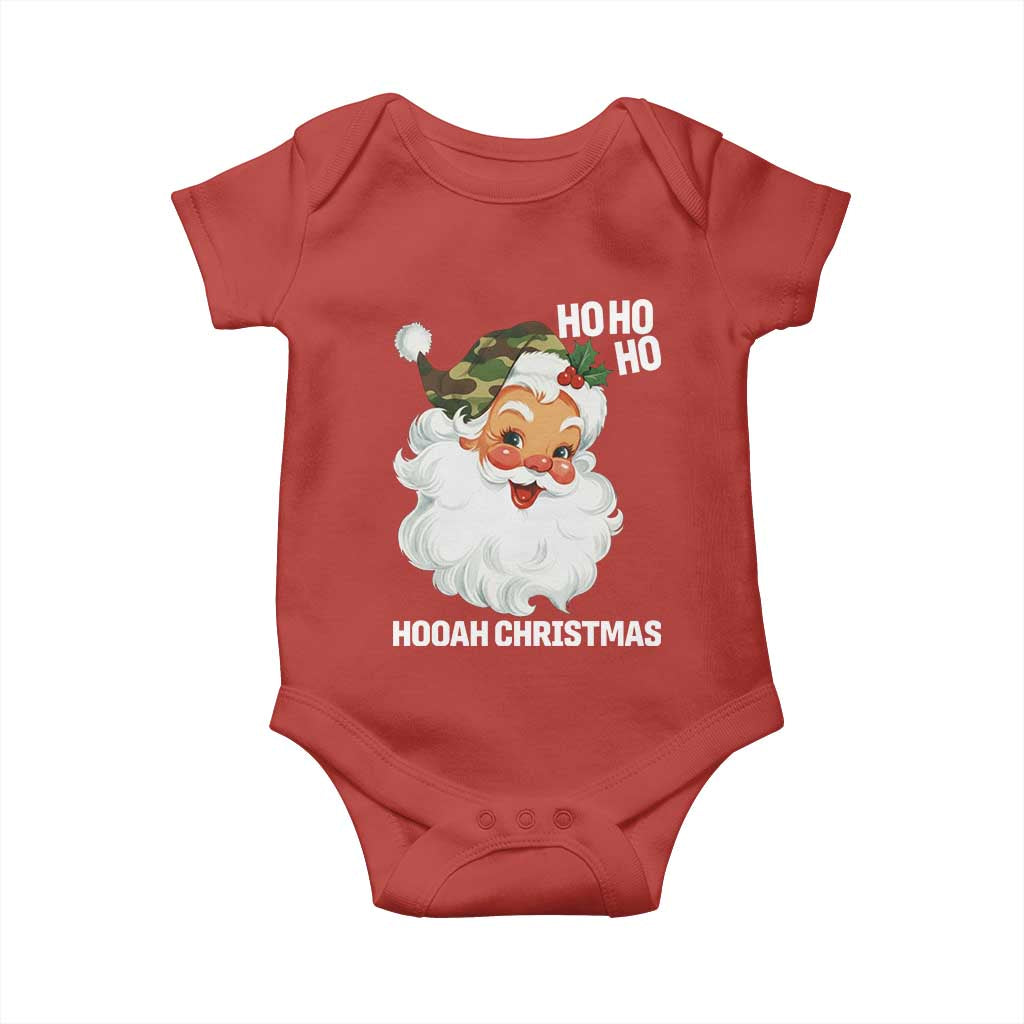 Camo Santa Christmas Baby Onesie Ho Ho Ho Hooah Christmas TS14 Red Print Your Wear