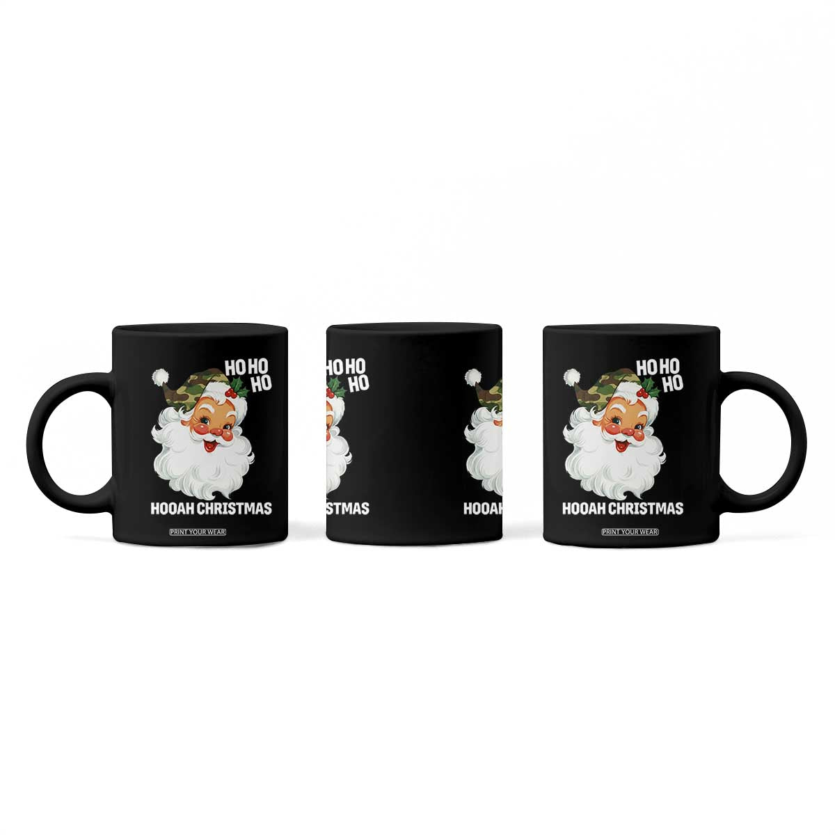 Camo Santa Christmas Coffee Mug Ho Ho Ho Hooah Christmas TS14 Print Your Wear