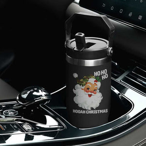 Camo Santa Christmas Flip Straw Tumbler Ho Ho Ho Hooah Christmas TS14 Print Your Wear