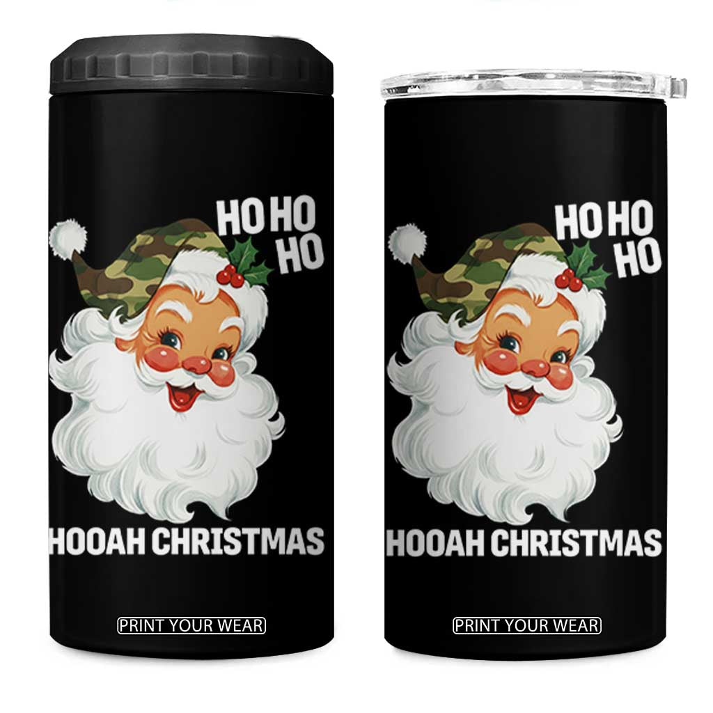 Camo Santa Christmas 4 in 1 Can Cooler Tumbler Ho Ho Ho Hooah Christmas TS14 One Size: 16 oz Black Print Your Wear