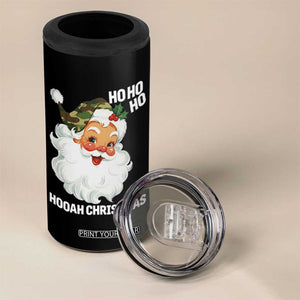 Camo Santa Christmas 4 in 1 Can Cooler Tumbler Ho Ho Ho Hooah Christmas TS14 Print Your Wear