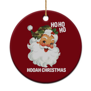 Camo Santa Christmas Ceramic Ornament Ho Ho Ho Hooah Christmas TS14 1pc Red Print Your Wear