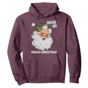 Camo Santa Christmas Hoodie Ho Ho Ho Hooah Christmas TS14 Maroon Print Your Wear
