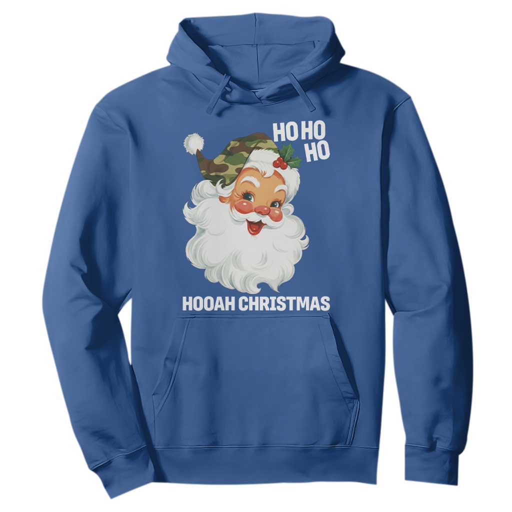 Camo Santa Christmas Hoodie Ho Ho Ho Hooah Christmas TS14 Royal Blue Print Your Wear