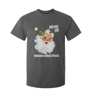 Camo Santa Christmas T Shirt For Kid Ho Ho Ho Hooah Christmas TS14 Dark Heather Print Your Wear