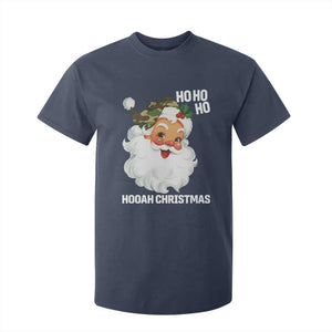 Camo Santa Christmas T Shirt For Kid Ho Ho Ho Hooah Christmas TS14 Navy Print Your Wear