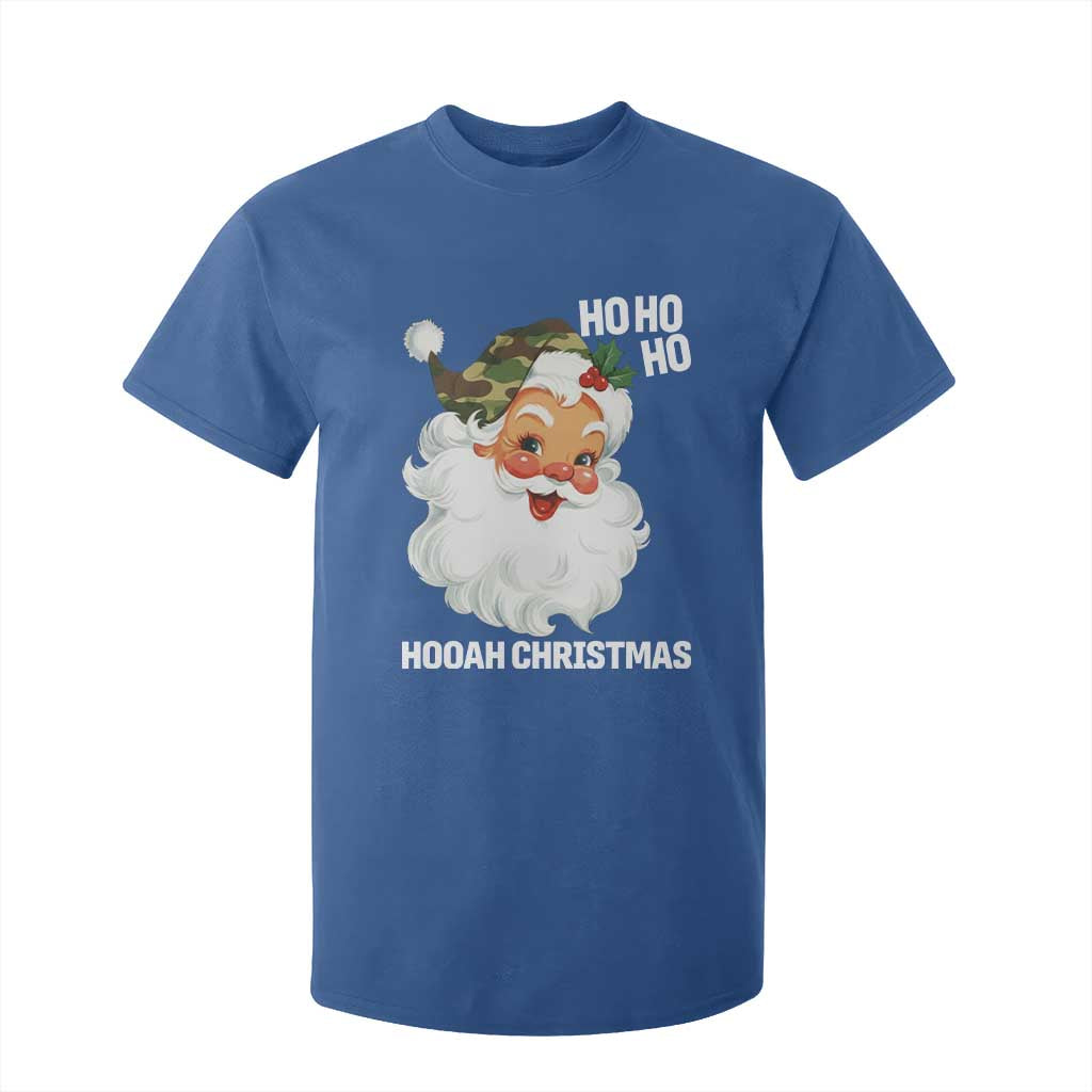Camo Santa Christmas T Shirt For Kid Ho Ho Ho Hooah Christmas TS14 Royal Blue Print Your Wear