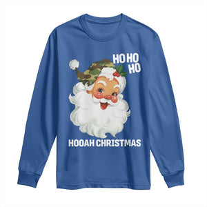 Camo Santa Christmas Long Sleeve Shirt Ho Ho Ho Hooah Christmas TS14 Royal Blue Print Your Wear