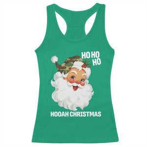 Camo Santa Christmas Racerback Tank Top Ho Ho Ho Hooah Christmas TS14 Irish Green Print Your Wear