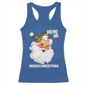 Camo Santa Christmas Racerback Tank Top Ho Ho Ho Hooah Christmas TS14 Royal Blue Print Your Wear