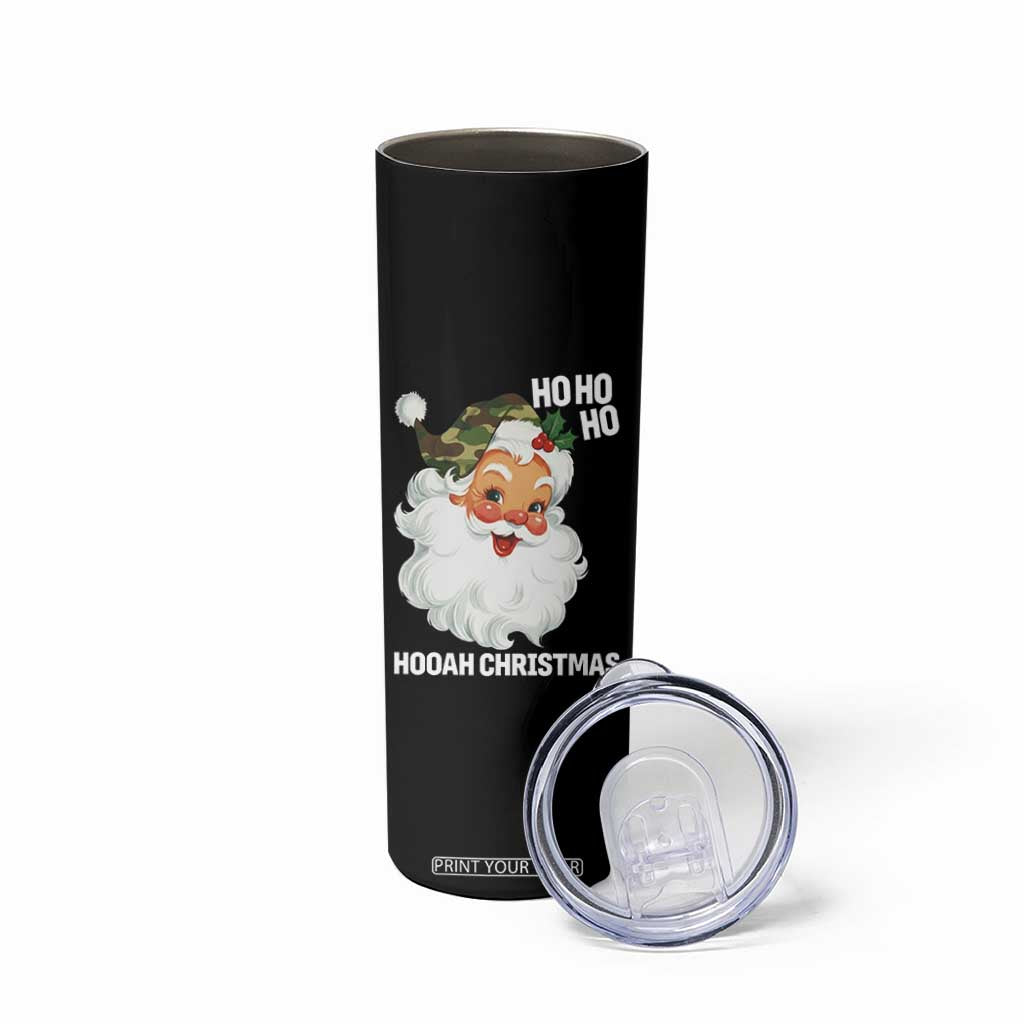 Camo Santa Christmas Skinny Tumbler Ho Ho Ho Hooah Christmas TS14 Print Your Wear