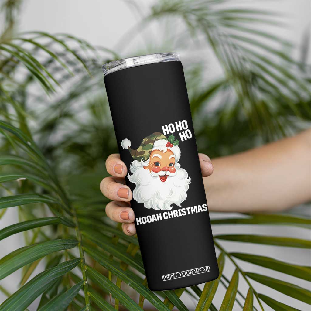 Camo Santa Christmas Skinny Tumbler Ho Ho Ho Hooah Christmas TS14 Print Your Wear