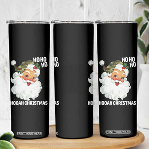 Camo Santa Christmas Skinny Tumbler Ho Ho Ho Hooah Christmas TS14 Print Your Wear