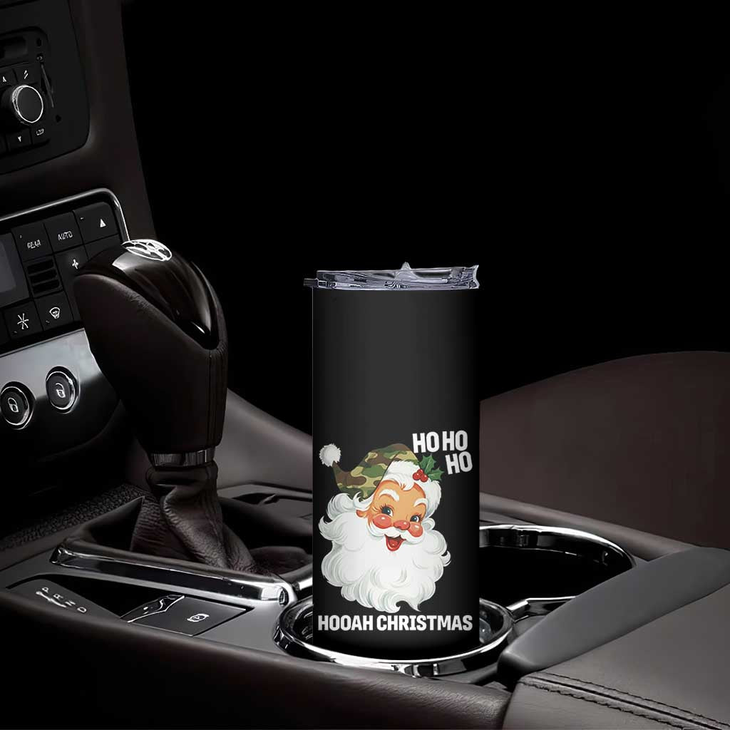 Camo Santa Christmas Skinny Tumbler Ho Ho Ho Hooah Christmas TS14 Print Your Wear