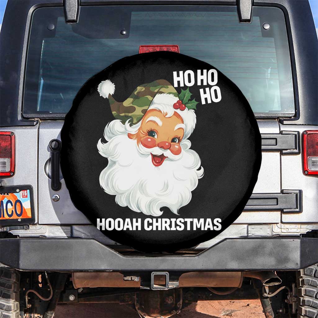 Camo Santa Christmas Spare Tire Cover Ho Ho Ho Hooah Christmas TS14 No hole Black Print Your Wear