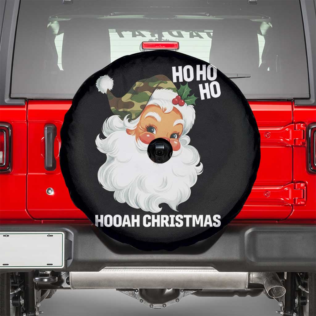 Camo Santa Christmas Spare Tire Cover Ho Ho Ho Hooah Christmas TS14 Black Print Your Wear