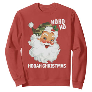 Camo Santa Christmas Sweatshirt Ho Ho Ho Hooah Christmas TS14 Red Print Your Wear