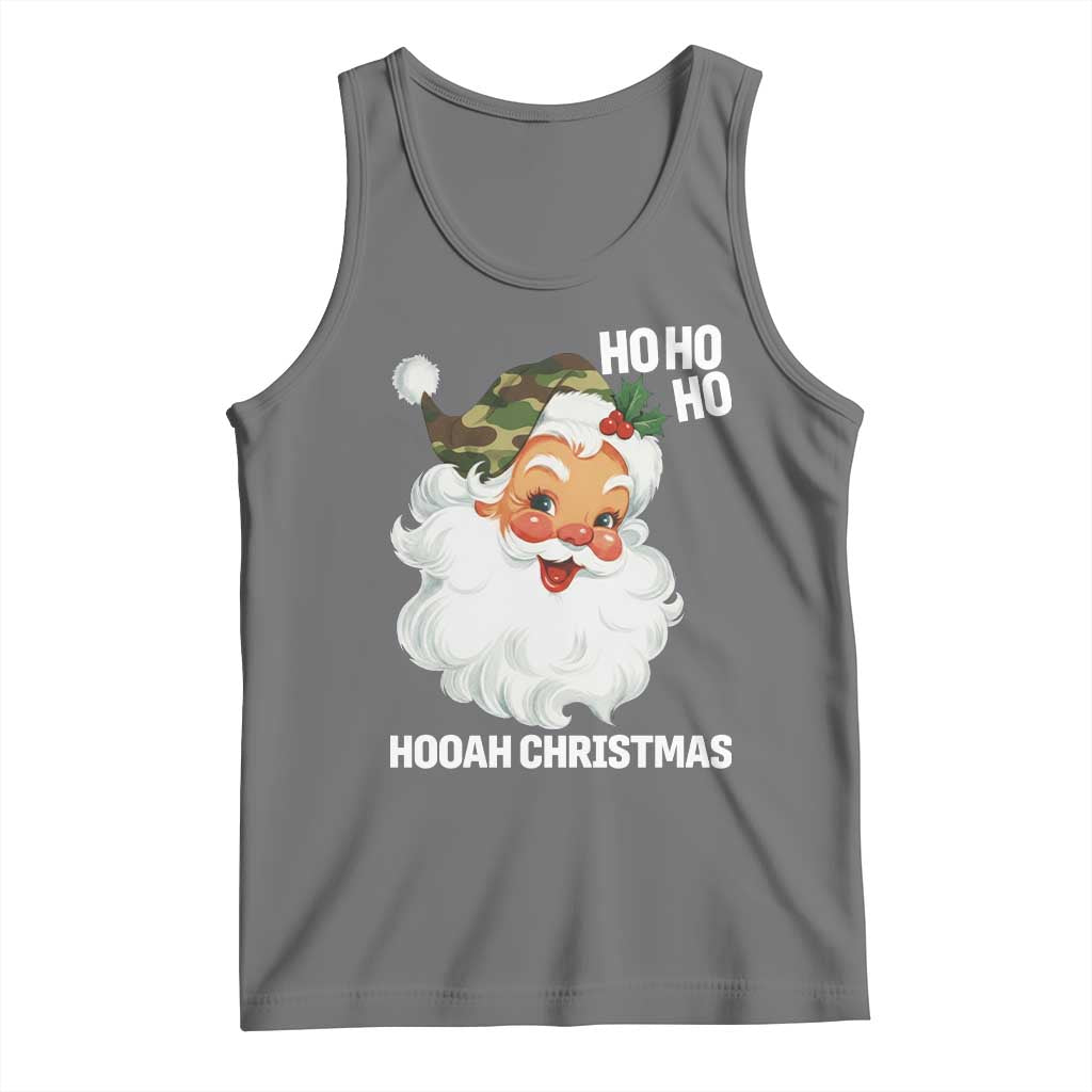 Camo Santa Christmas Tank Top Ho Ho Ho Hooah Christmas TS14 Black Heather Print Your Wear