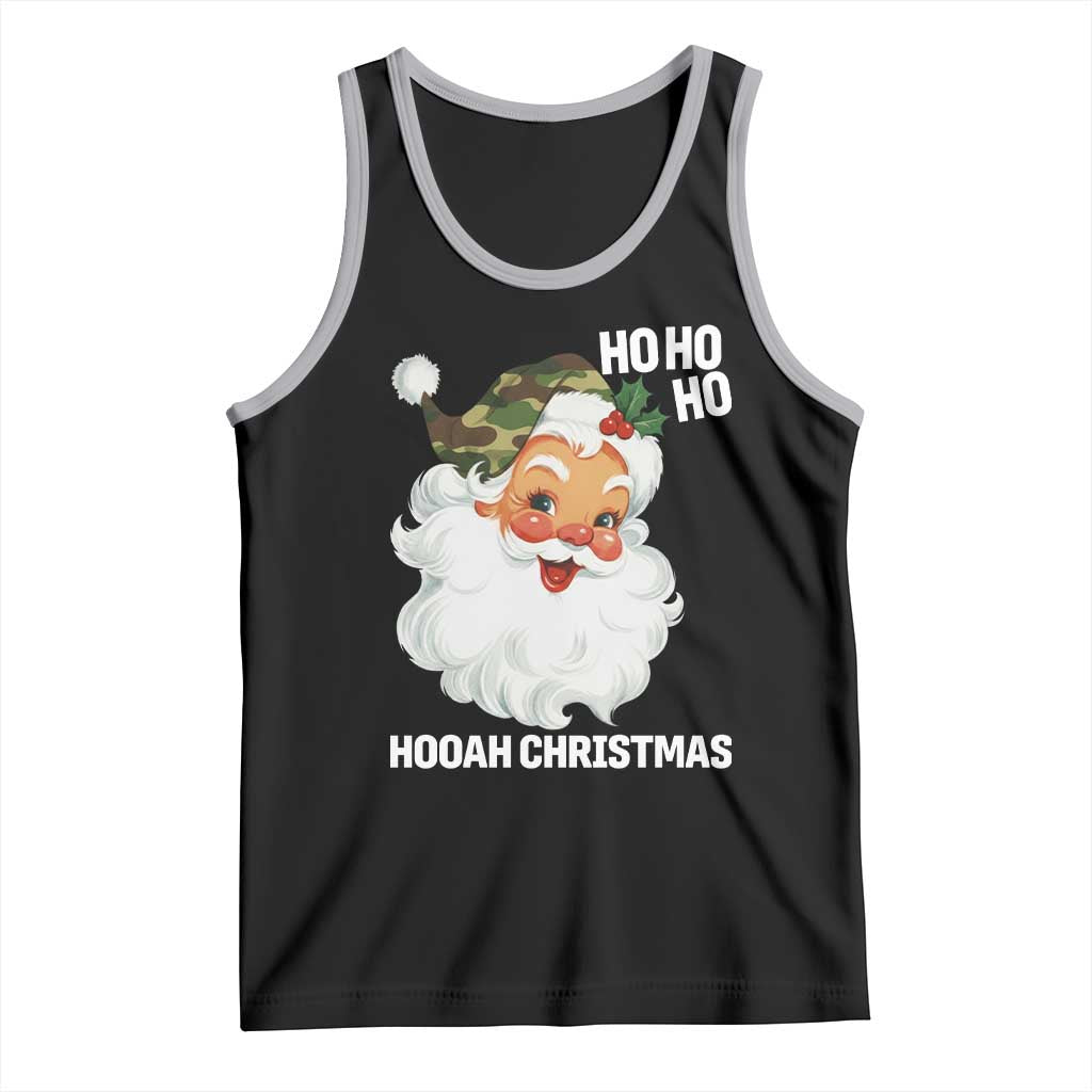 Camo Santa Christmas Tank Top Ho Ho Ho Hooah Christmas TS14 Black Athletic Heather Print Your Wear