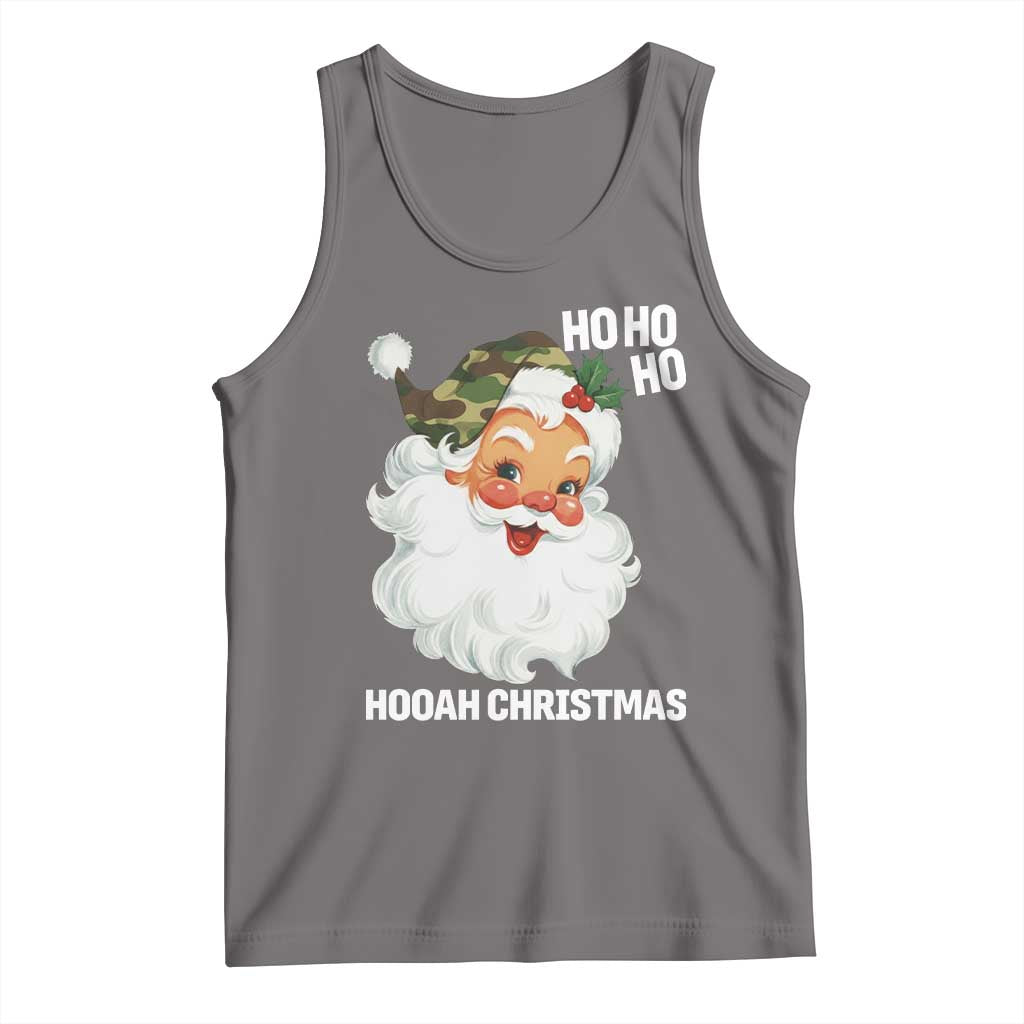 Camo Santa Christmas Tank Top Ho Ho Ho Hooah Christmas TS14 Deep Heather Print Your Wear