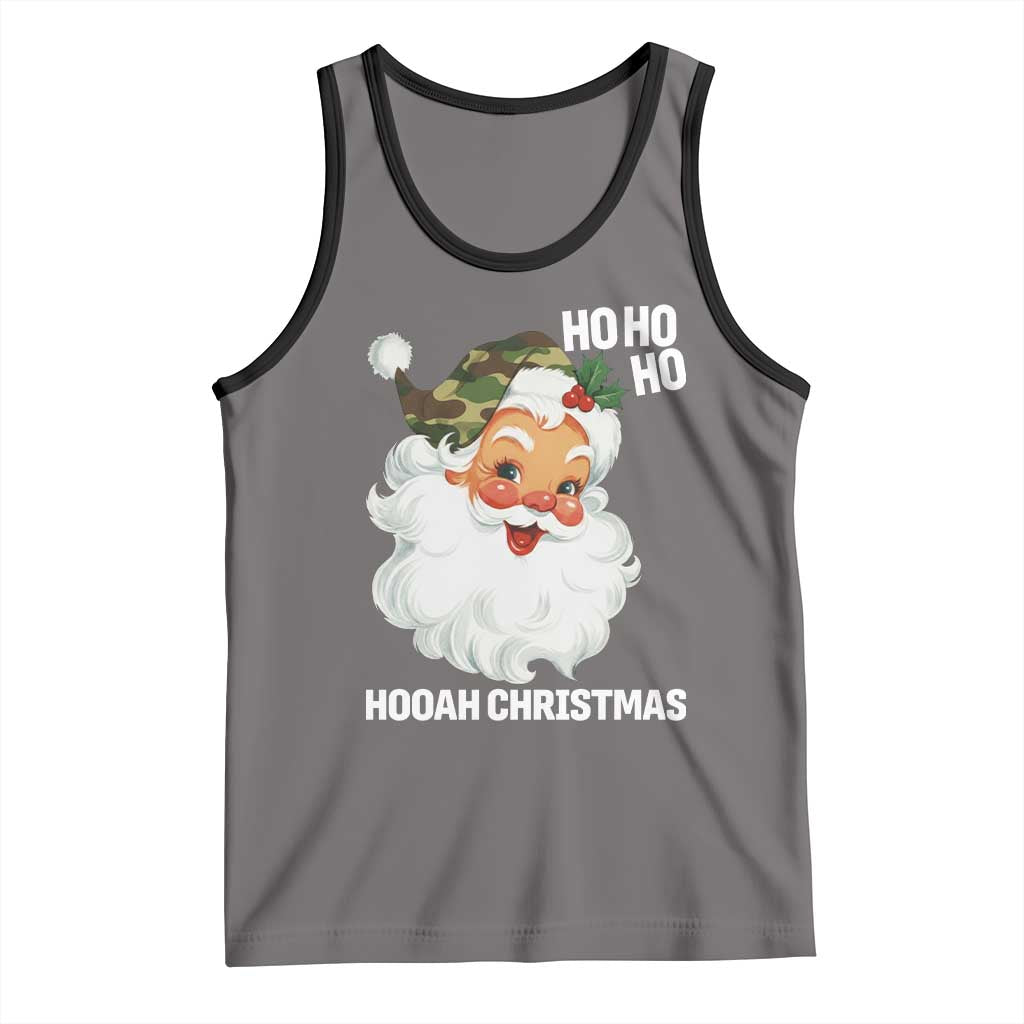 Camo Santa Christmas Tank Top Ho Ho Ho Hooah Christmas TS14 Deep Heather Black Print Your Wear