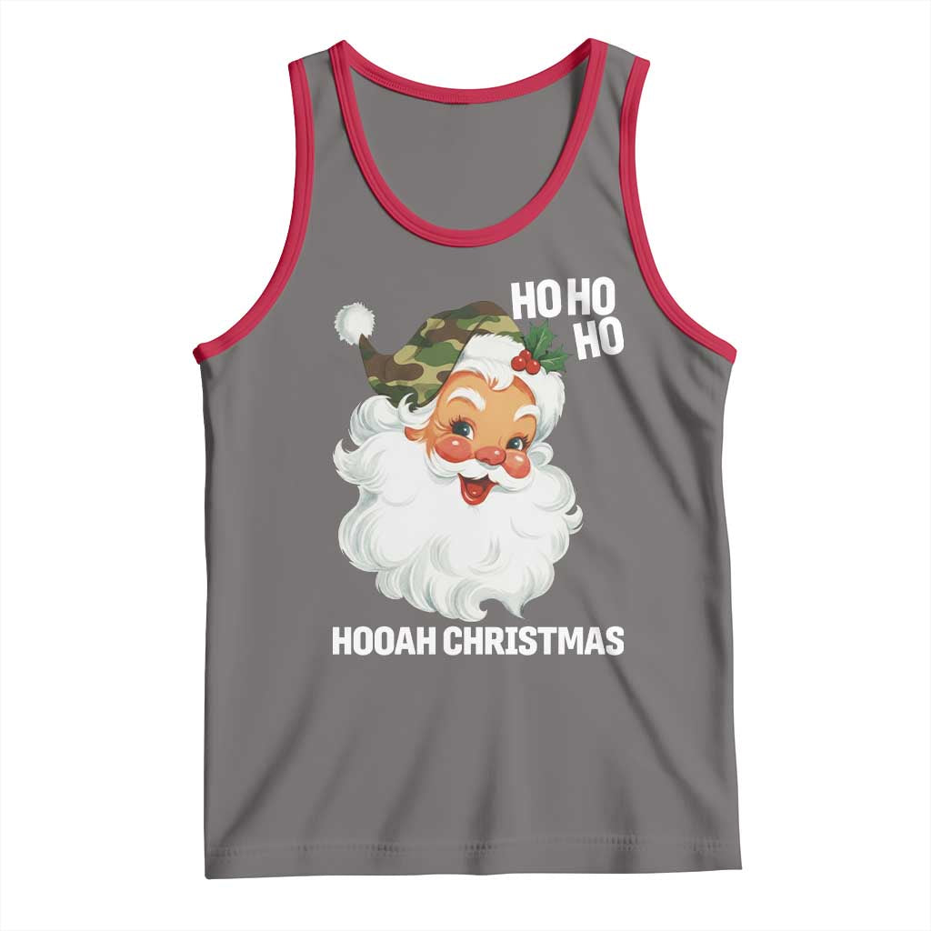 Camo Santa Christmas Tank Top Ho Ho Ho Hooah Christmas TS14 Deep Heather Red Print Your Wear