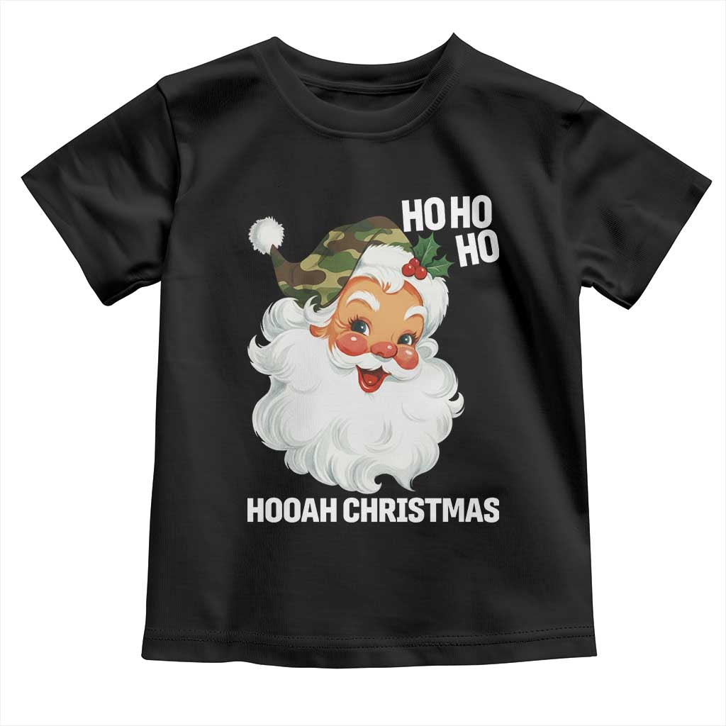 Camo Santa Christmas Toddler T Shirt Ho Ho Ho Hooah Christmas TS14 Black Print Your Wear