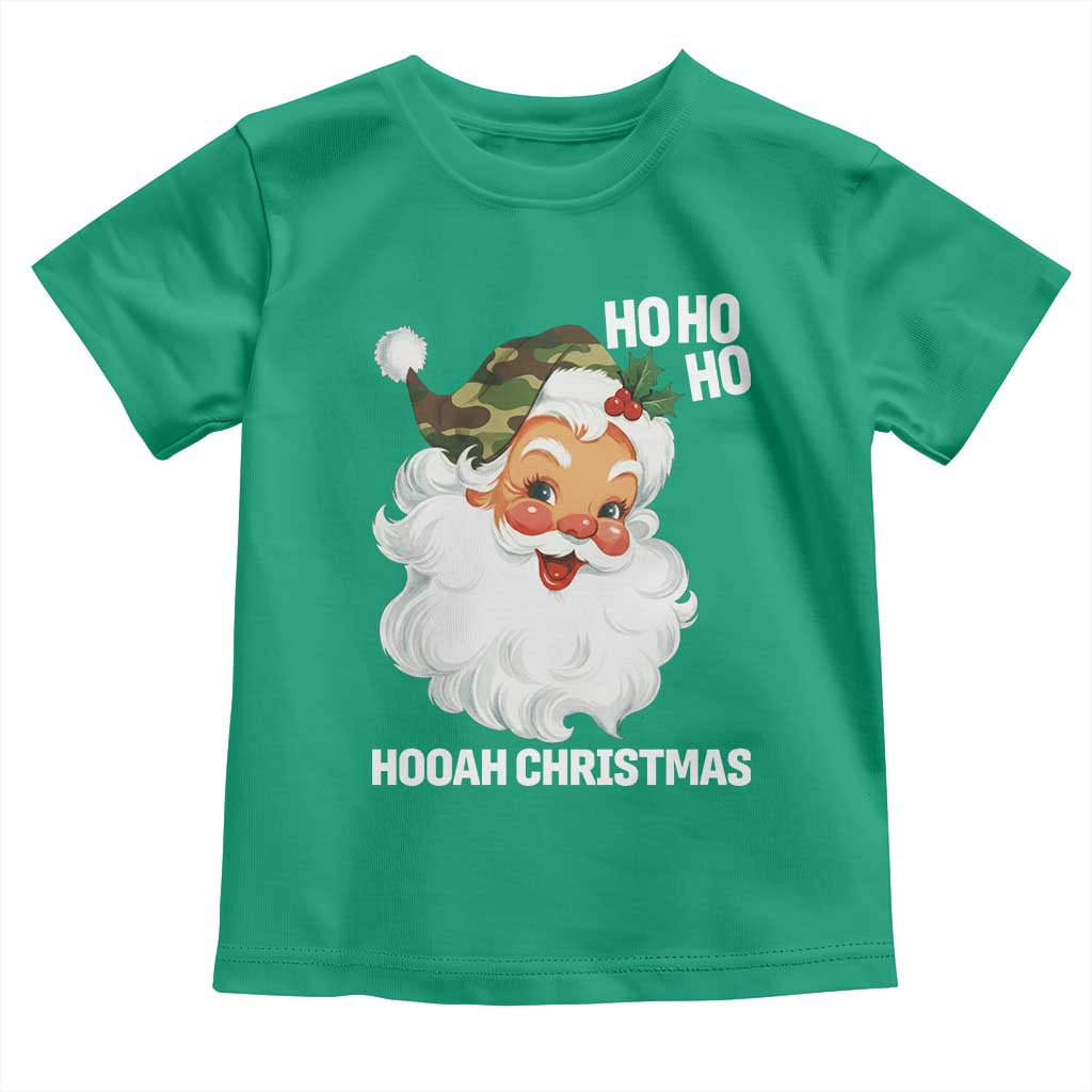 Camo Santa Christmas Toddler T Shirt Ho Ho Ho Hooah Christmas TS14 Irish Green Print Your Wear