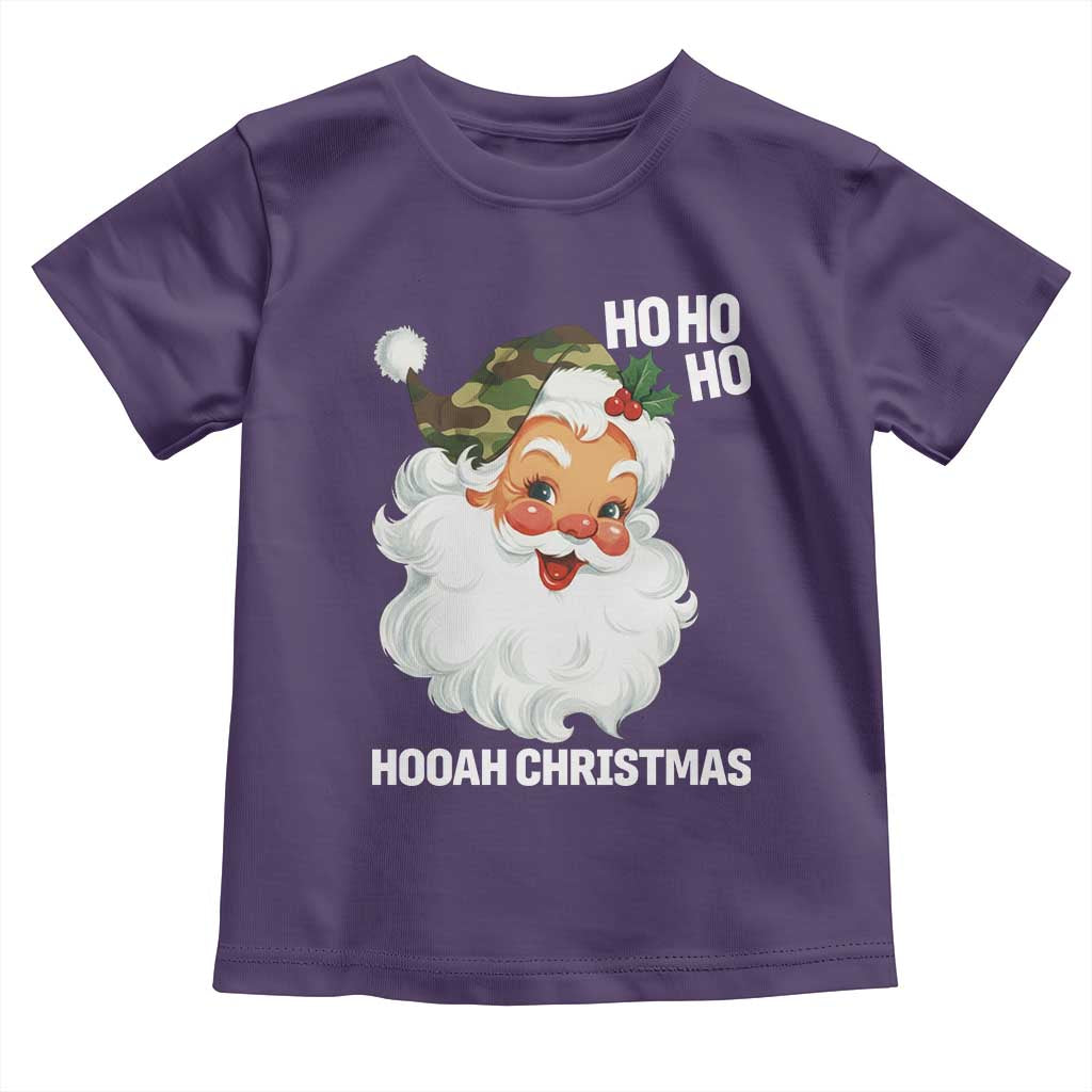 Camo Santa Christmas Toddler T Shirt Ho Ho Ho Hooah Christmas TS14 Purple Print Your Wear