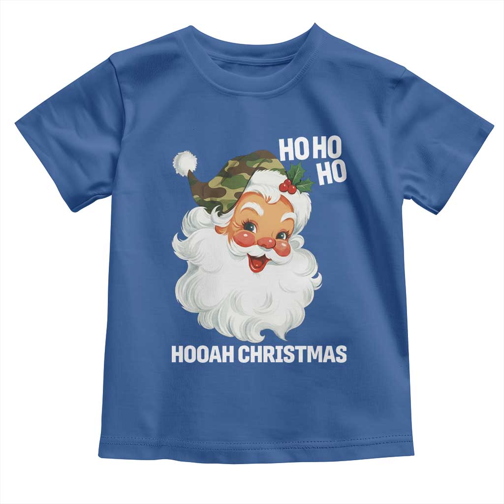Camo Santa Christmas Toddler T Shirt Ho Ho Ho Hooah Christmas TS14 Royal Blue Print Your Wear