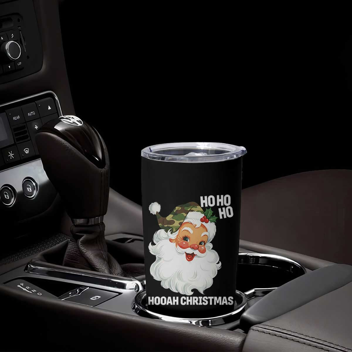 Camo Santa Christmas Tumbler Cup Ho Ho Ho Hooah Christmas TS14 Print Your Wear