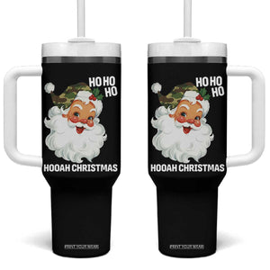 Camo Santa Christmas Tumbler With Handle Ho Ho Ho Hooah Christmas TS14 One Size: 40 oz Black Print Your Wear