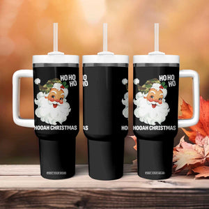 Camo Santa Christmas Tumbler With Handle Ho Ho Ho Hooah Christmas TS14 Print Your Wear